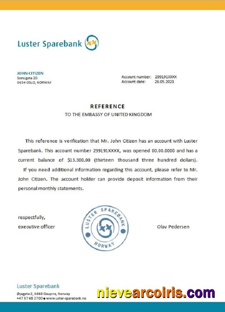 Norway Luster Sparebank reference